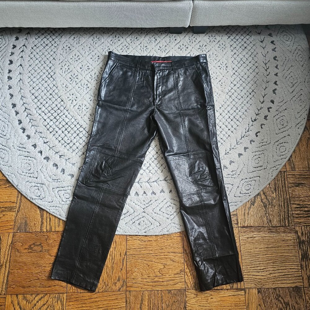 Vintage Hugo Boss Men's Lamb Leather Pants, 38R